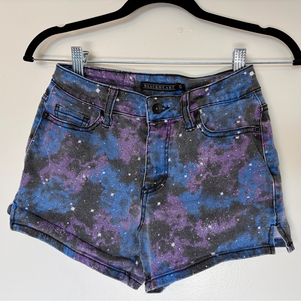 Hot Topic Blackheart Galaxy Shorts Size 0